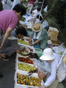 越後村上うおや　六斎市風景