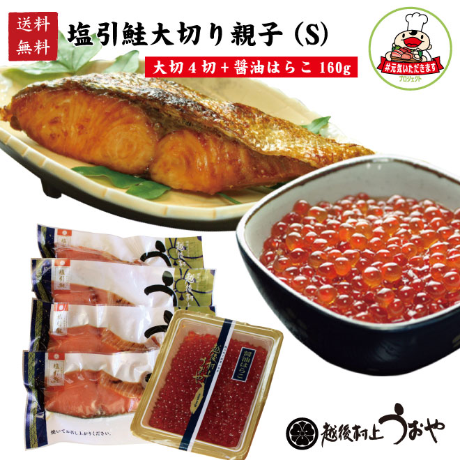 塩引鮭大切り親子S (大切４切と醤油はらこ160gのセット)